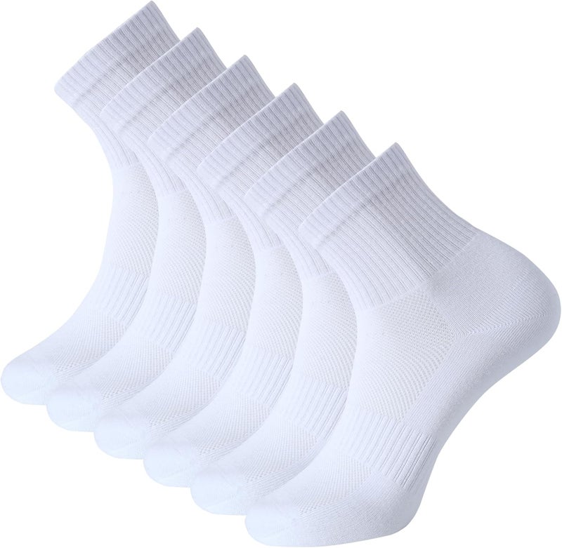 WindCrosser Womens Anti Odor Blister Proof Seamless Breathable Cotton Thin Quarter Crew/Ankle Daily Socks, Size 6-10 - Image 1